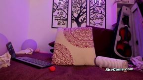 Hot sissy trap wanking her big dick