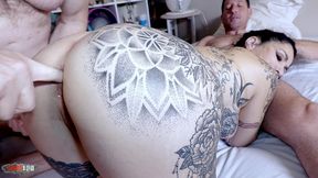 busty french milf alicia dark in a hot threesome with double penetration