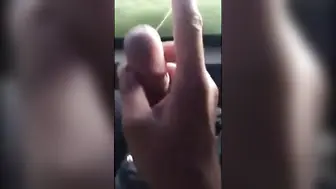 Amateur Big Cock Blowjob and Masturbation on a Bus