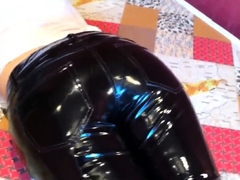 Squeezingmy  ass in shiny vinyl pants