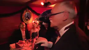 Mature swingers dine then get wild in group sex