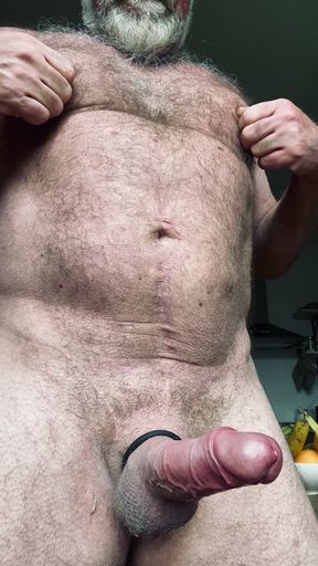 Old Sack Jerks off His Horny Cock and Squirts