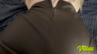 I enjoy touching my neighbor when she is wearing black stockings and a skirt