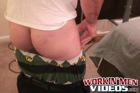 Mature man jerks off and uses dildo on his tight asshole