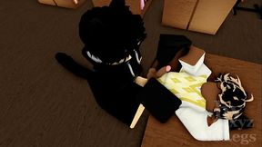 Roblox femboy in stocking got fucked by a white catboy