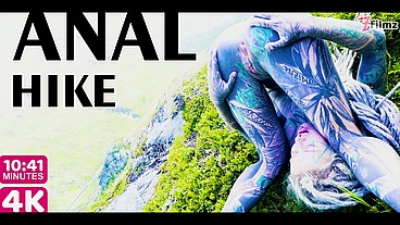 Tattooed couple OUTDOOR ANAL POV fuck - PUBLIC blowjob and GAPES - blowjob, cum on ass, rough sex