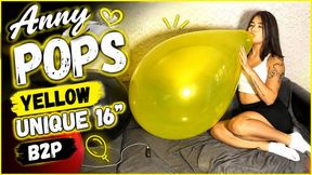 Anny Pops a Yellow Unique 16” Balloon ? | B2P