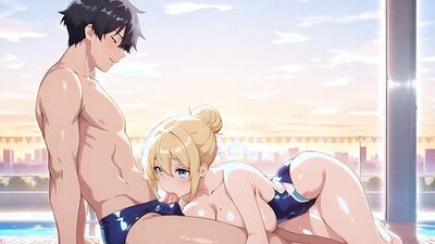 Coach's poolside pool party turns into a training session for verified amateurs