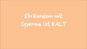 halb volles kondom mit sperma aus eis