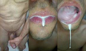 Gagging on thick cum while sloppy tongue fucks your throat raw