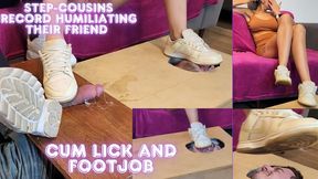 Lytta and Mia - Shoejob and Cum Lick - Step-cousins Humiliating their friend on camera making him licking their dirty feet cum and lick his own cum after shoejob - FOOT WORSHIP - FOOTJOB - SHOEJOB - FEMALE DOMINATION - DOMINATION - FEMDOM - CBT - SN
