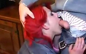 Passionate sex between redhead ts and stud