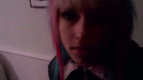 Kinky amateur emo girl is pissing in the shower