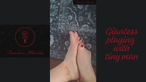 Giantess Plays With Tiny Man