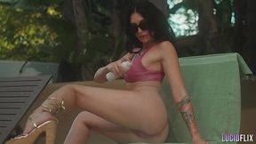 She turned me on with an erotic solo and then I pleaded her to sit on my. face