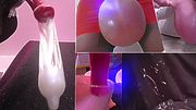 Crossdresser Huge Cock Dildo Cum Bug Balls Meditation Full Condom Play Cum Glass Dildo Dunking Gokkun Solo Bukkake