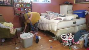 Clean up my room dressed then topless