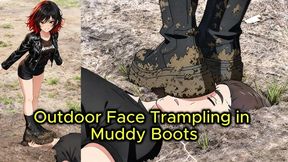 Face Trampling Under Muddy Boots - Nataly Crushes Your Face in the Forest Dirt