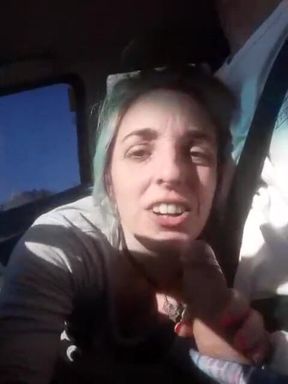 Amateur Hot Wife. Humiliates Her Cuckold While Sucking Another Cock in the Car