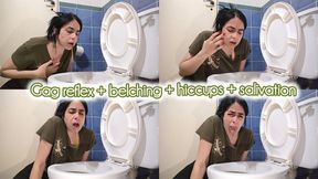 Combination of gag reflex + belching + hiccups + salivation