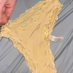 Cum on yellow panties!