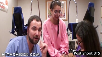 Doctor Tampa uses a powerful vibrator on a patient during a clinical exam