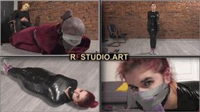 Pandora in tight mummification - Humiliating shoes and socks sniffing - Part 1 (FULL HD MP4)