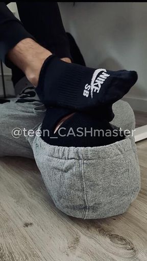 Time to worship worn black ankle socks and sweaty feet!