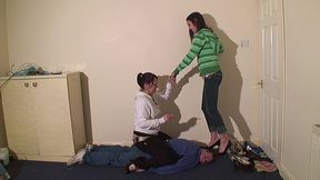 Hannah Steps On Her Slaves Head In 8 Pairs Of Shoes