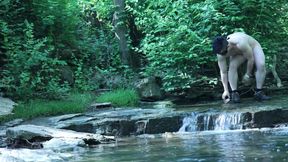 Flexing by the Waterfall, Trying to Sneak a Little Private Moment