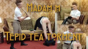 Tepid Tea Torment, spanking, tawsing and dressage cropping the Butler for mediocre service.