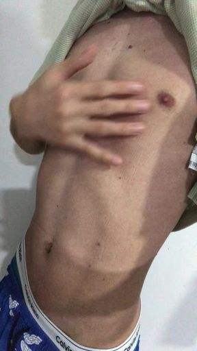 latino twink massaging