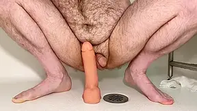 Riding 9x2.5 Toy In Shower While My Little Penis Is Tucked
