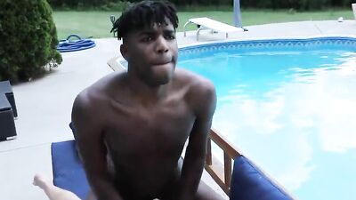 Curly-haired white chum is impaled on a big black cock and fucked