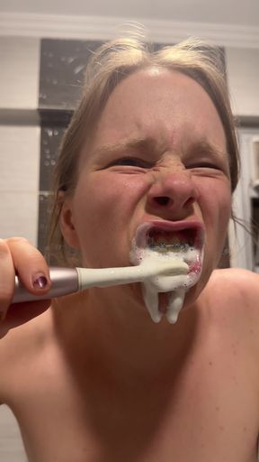 Hot Blonde with Braces