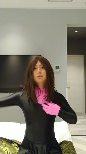 Japanese zentai masturbate crossdresses   Clip 1