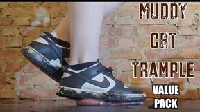 Muddy Dunks SHRED cock & balls - HARDCORE ballbusting with cumshot & stomped into the mud **VALUE PACK - all versions in 1 video** CBT shoejob trainers sneakers Nike Dunk crush stomp testicles cumshot hard heavy extreme