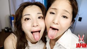 Intimacy at the end of the day: Sumire Seto and Mirei Kitano's Passionate Face Licking