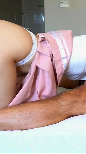 Amber Angel - She Applies the Sunburn Lotion but Ends up Getting Creamed by Older Man Dctrousersnake