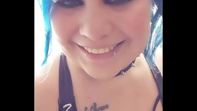 Outdoor Flashing Goth Girl In Sundress