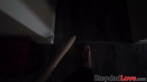 Hot stepdaughter Jamie Jett rides hard cock reverse cowgirl