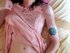 Blonde tranny shemale solo masturbation