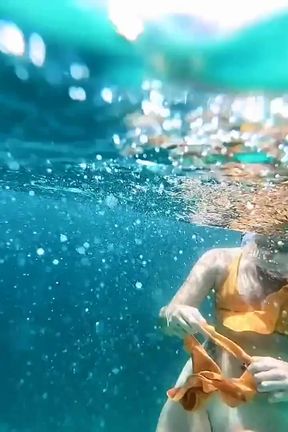 Snorkel Slut in Paradise - Underwater Flash &amp; Naughty Tease