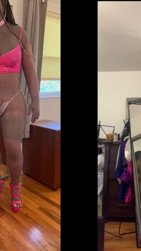 Black Babe Danae in Sexy Hot Pants & Skimpy Top - Part 1