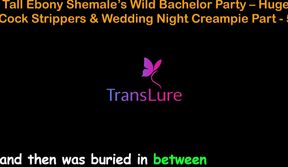English Audio Sex Story - Tall Ebony Shemale's Wild Bachelor Party - Huge Cock Strippers &amp; Wedding Night Creampie - 5