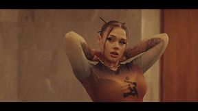 Horror porn: hot girl meets a hooded stranger in her room. She gives him a blowjob and gets fucked doggystyle