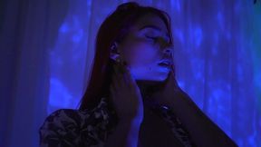 galactic redhead latina masturbates in a cosmic dream room