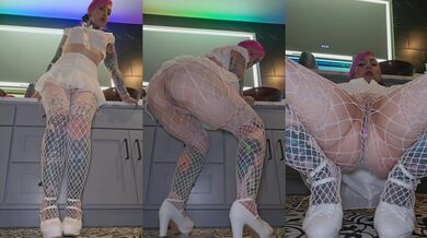 POV Hot Alt MILF Upskirt Pussy Tease in High Heels