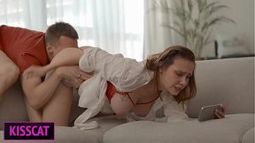 What if Step mom Catches Step son Jerking on Couch?! Joins for Mutual &mdash;  Sucks &mdash;  Hard Fucks with Facial