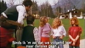 80s German ginger girl gets seduced and fucked in barn at vintage farm